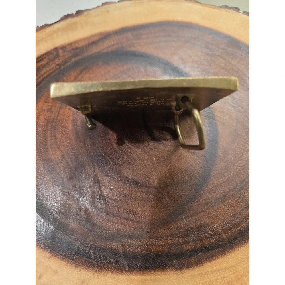 Boy Scouts Of America Solid Brass Uniform Belt Buckle On White Enamel Vintage